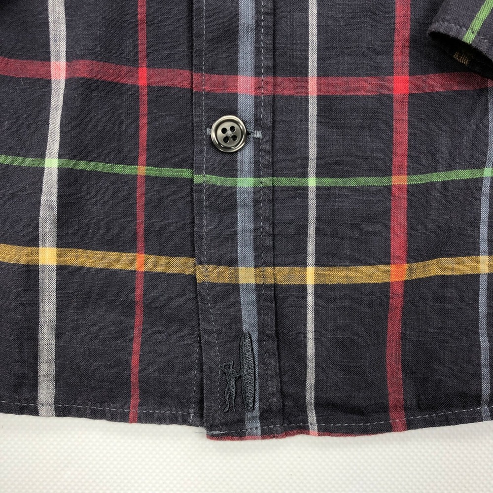 Johnnie-O Featherweight Mens Large Charcoal Plaid Button Down Shirt JMWL7400 - Picture 4 of 10